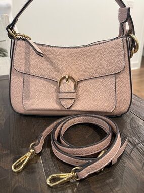 Nanette Lepore Rose Pink Handbag Shoulder Crossbody Purse Textured Pockets